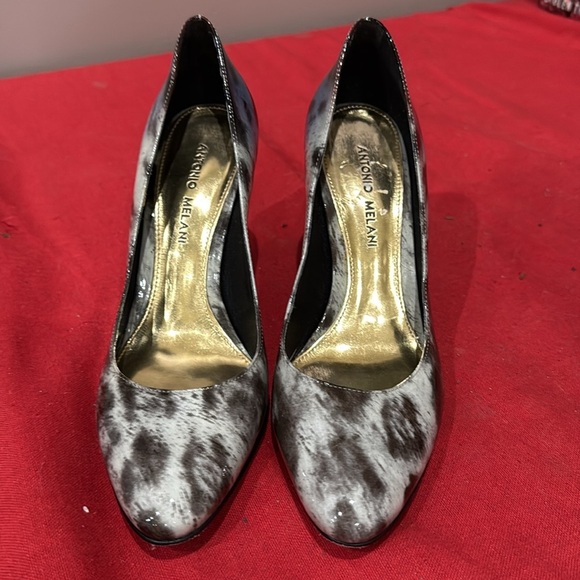 ANTONIO MELANI Black and Gray Patterned Heels - Picture 2 of 5
